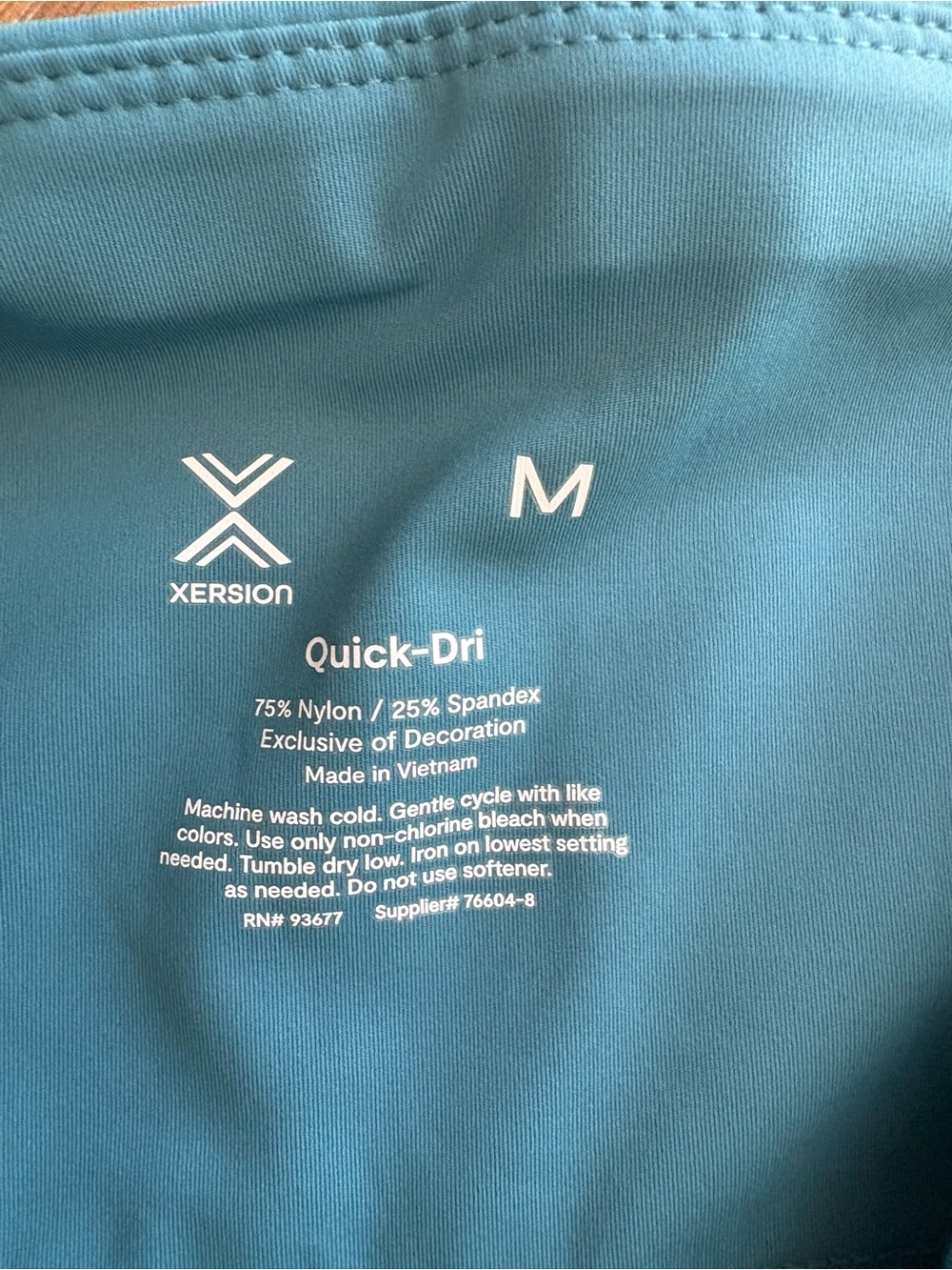 Xersion Teal High-Rise Bike Shorts with Mint Panels - Picture 3 of 4